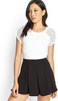 Thumbnail for your product : Forever 21 Lace Sleeved Baseball Tee