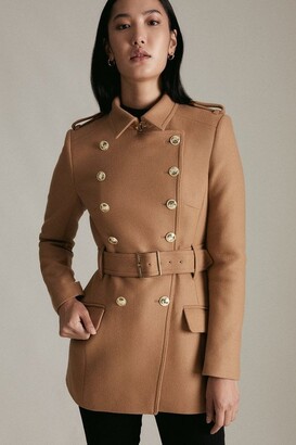 Karen Millen Italian Wool Short Military Coat