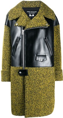 Junya Watanabe Herringbone Panelled Midi Coat