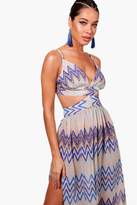 Thumbnail for your product : boohoo Zig Zag Cut Out Maxi Beach Dress