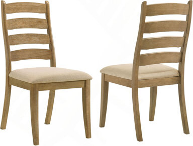 August Grove Brown Oak Wood Dining Side Chair (Set Of 2)