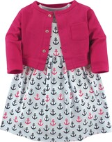 Thumbnail for your product : Luvable Friends Luvable Friends Cardigan and Dress Set,0-24 Months