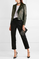 Thumbnail for your product : Saint Laurent Leather Biker Jacket - Forest green