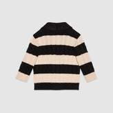 Thumbnail for your product : Gucci Baby wool striped cardigan with patch