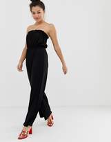 Thumbnail for your product : ASOS Design Bandeau Jersey Jumpsuit With Wide Leg