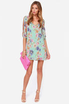 Thumbnail for your product : Let's Van Gogh Out Mint Floral Print Dress