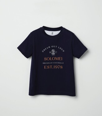 BRUNELLO CUCINELLI KIDS Cotton Slogan T-Shirt (4-12 Years)