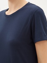 Thumbnail for your product : Derek Rose Lara Crew-neck Stretch-micromodal Pyjama T-shirt - Navy