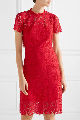 Diane von Furstenberg Alma Cutout Corded Lace Dress - Red