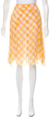 Chanel Plaid Silk Skirt