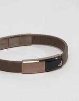 Thumbnail for your product : Emporio Armani Eagle Leather Bracelet In Brown