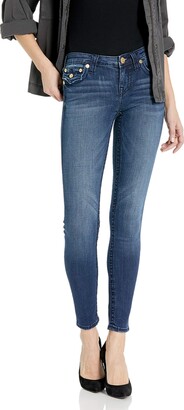 True Religion Women's Halle Big T Mid Rise Skinny Leg fit Jean with Back  Flap Pockets - ShopStyle