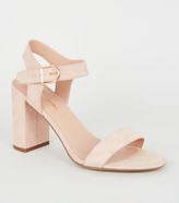 Thumbnail for your product : New Look Suedette Ankle Strap Block Heel Sandals