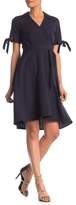 Thumbnail for your product : Sharagano Split Neck Tie Waist Midi Dress