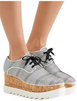 Thumbnail for your product : Stella McCartney Elyse Woven Faux Leather Platform Brogues - White
