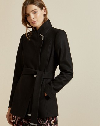 ted baker grey short wrap coat