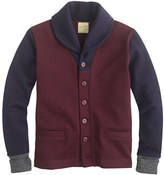 Thumbnail for your product : J.Crew Dehen® for shawl-collar cardigan sweater in maroon colorblock wool
