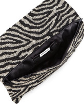 Thumbnail for your product : Moyna Zebra-Print Beaded Clutch Bag, Black/Silver (Stylist Pick!)