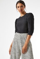 Thumbnail for your product : Dorothy Perkins Women's Black 3/4 Sleeve Textured Top - 18