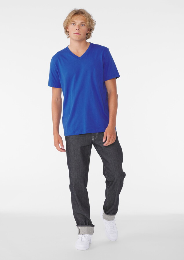 BELLA+CANVAS Adult V Neck Personalized T-Shirt, Create your own Designs, True Royal, Extra Large, Unisex