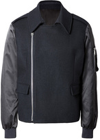 Thumbnail for your product : McQ Wool Blouson Jacket in Navy/Velvet Black Gr. 48