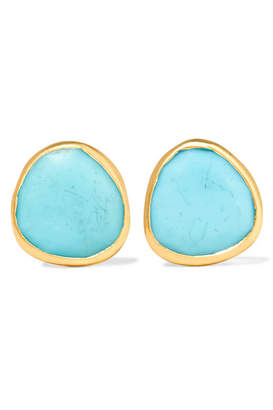 Pippa Small 18-karat Gold Turquoise Earrings - one size