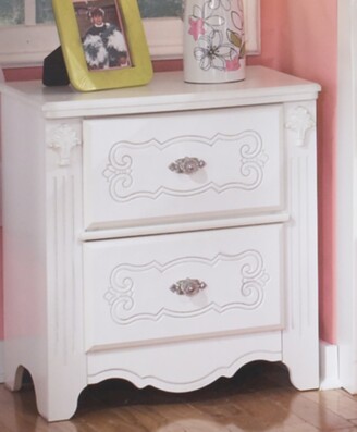 Signature Design by Ashley Luminous White Exquisite 2-drawer Night Stand