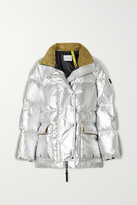Thumbnail for your product : MONCLER GENIUS + 2 Moncler 1952 Paquita Corduroy-trimmed Quilted Metallic Coated-cotton Down Jacket - Silver