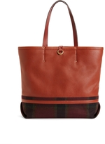 Thumbnail for your product : Brooks Brothers Wool Tartan and Calfskin Large Tote