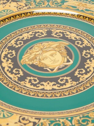 Versace Baroque-print Porcelain Service Plate - Gold Multi