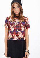 Thumbnail for your product : Forever 21 Plaid & Rose Print Top