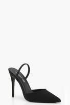 Thumbnail for your product : boohoo Elastic Sling Back Pointed Court Shoes