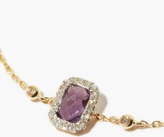 Anissa Kermiche February Diamond, Amethyst & 14kt Gold Bracelet