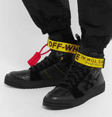 Thumbnail for your product : Off-White Off White Industrial Full-Grain Leather, Suede and Ripstop High-Top Sneakers - Men - Black
