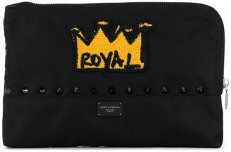 Dolce & Gabbana royal crown patch clutch