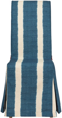 OKA Ikat Stripe Loose Cover For Echo Dining Chair - Dark Blue