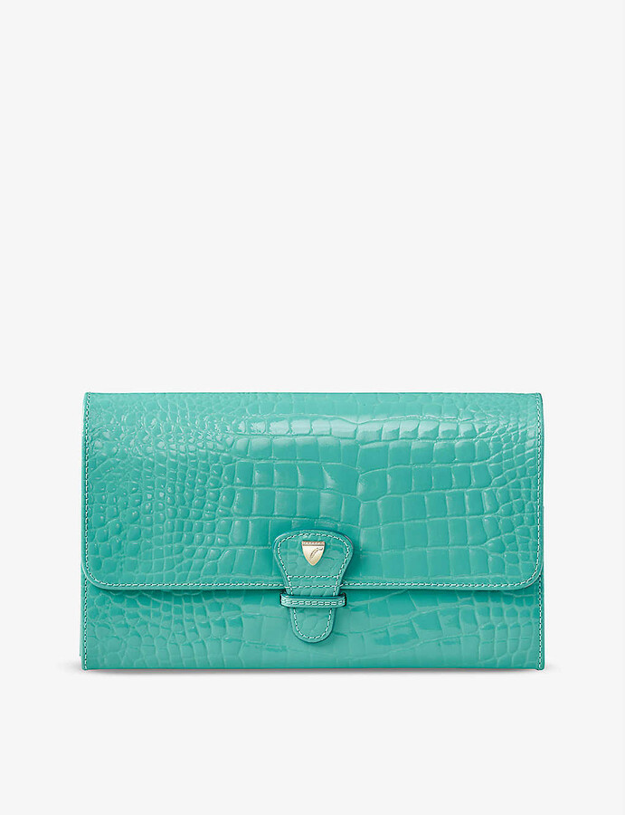 Aspinal of London Classic crocodileembossed leather travel wallet