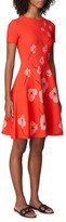Thumbnail for your product : Carolina Herrera Floral Short-Sleeve Knit Fit-&-Flare Dress