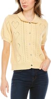 Thumbnail for your product : Minnie Rose Short Sleeve Pointelle Cardigan