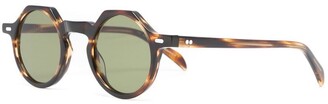 Lesca Tortoise Round-Frame Sunglasses