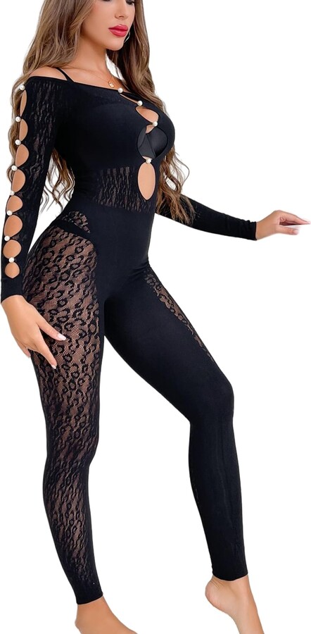 HKWZYY Women's Sexy Off Shoulder Long Sleeve One Piece Outfits Cut