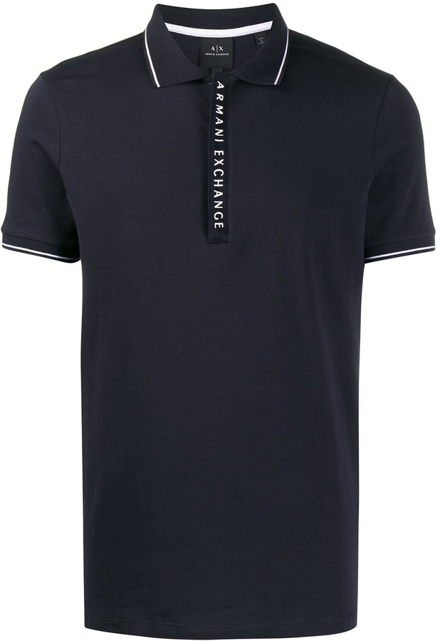 Armani Exchange Logo Detail Polo Shirt - ShopStyle
