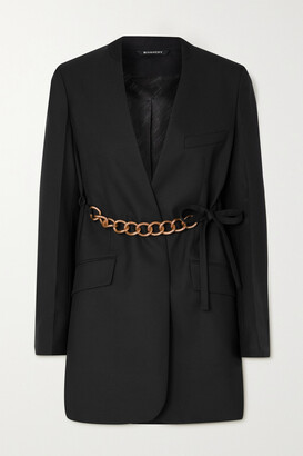 Givenchy - Chain-embellished Wool Wrap Blazer - Black