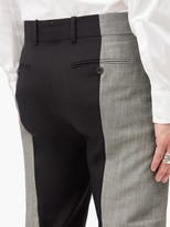 Thumbnail for your product : Alexander McQueen Colour-block Wool And Mohair-blend Suit Trousers - Black