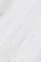 Thumbnail for your product : Stella McCartney Layered Wool, Washed-silk And Leavers Lace Top