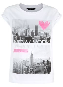 New Look Teens White New York City Scene T-Shirt