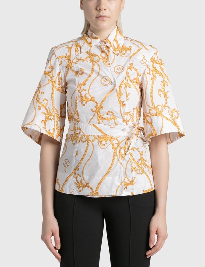 GANNI(ガニー)/Printed Cotton Poplin Shirt