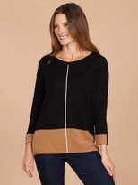 Thumbnail for your product : Magaschoni Crew Neck Contrast Piping Pullover