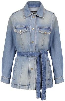7 For All Mankind Into You belted denim jacket
