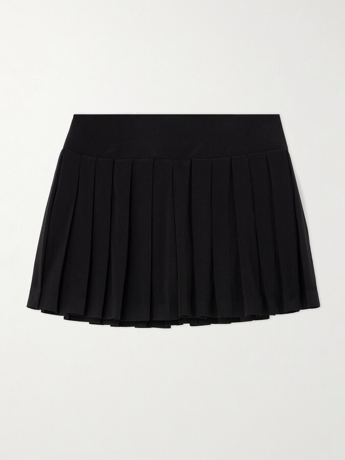 Norma Kamali Pickleball Pleated Jersey Tennis Skirt - Black